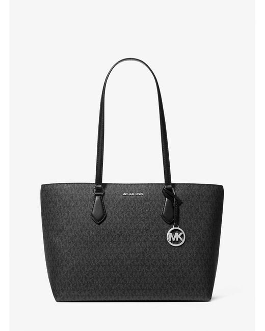 Michael Kors Outlet Black Mk Sheila Large Signature Logo Tote Bag