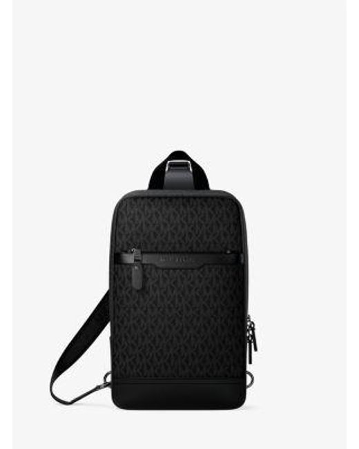 Michael Kors Black Mk Hudson Signature Logo Travel Sling Pack for men