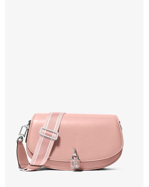 MICHAEL Michael Kors Pink Mila Medium Leather Messenger Bag