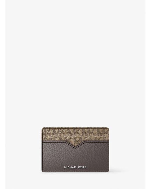 Mk Porte-Cartes Hudson En Cuir Grainé Avec Pince À Billets Et Logo Signature Michael Kors pour homme en coloris Gray