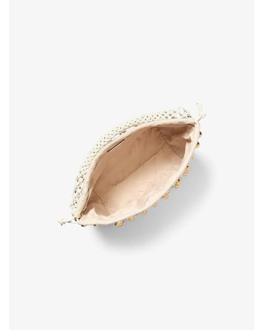 Michael Kors Metallic Limited-Edition Gwen Small Studded Hand-Woven Leather Hobo Shoulder Bag