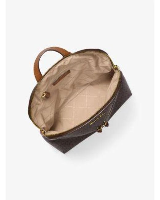 Michael Kors Outlet Brown Mk Dallas Medium Signature Logo Backpack