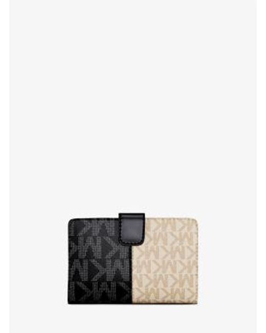 Michael Kors Natural Jet Set Medium Two-Tone Logo Wallet