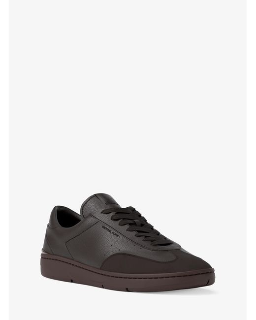 Michael Kors Black Mk Wilton Leather Trainers for men