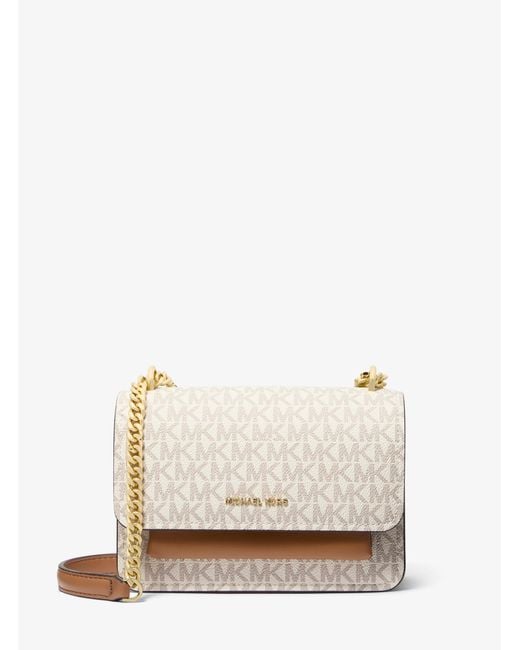 MICHAEL Michael Kors White Mk Claire Small Signature Logo Crossbody Bag