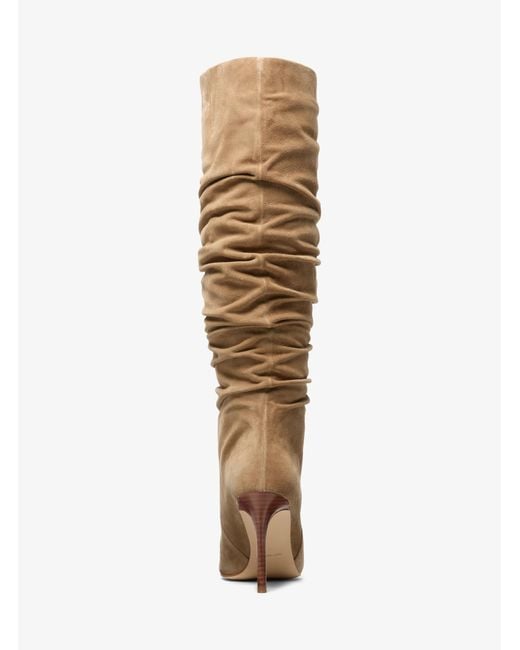 Michael Kors White Dawn Suede Boot