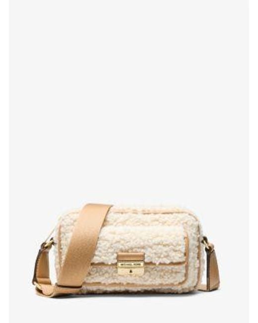 Michael Kors Natural Bradshaw Extra-Small Faux Shearling Crossbody Bag