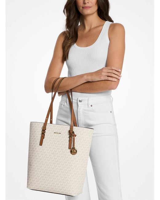 Mkbolso Tote Quinn Grande Con Logotipo MICHAEL Michael Kors de color White
