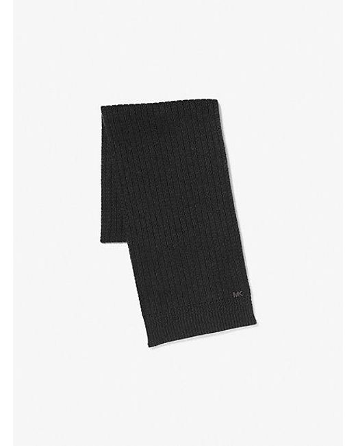 Michael Kors Black Mk Textured Knit Scarf for men