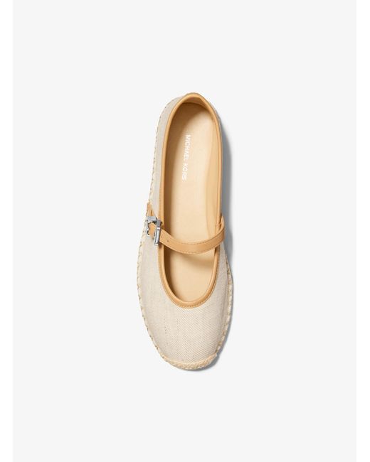 MICHAEL Michael Kors Natural Mk Lynn Canvas Ballet Espadrille