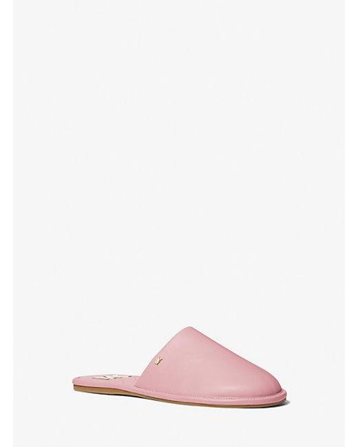 Michael Kors Pink Thea Leather Mule
