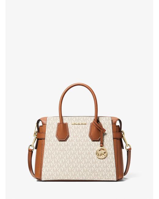 Mk Borsa A Mano Mercer Piccola Con Logo di Michael Kors Outlet in Natural