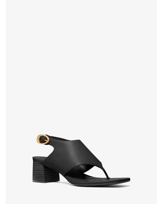 Michael Kors White Mk Kya Flex Leather Thong Sandal