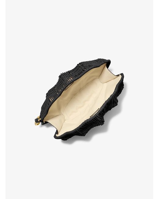 Mk Rattan Michael Kors Mk Shelly Rattan Clutch in Black | Lyst Canada