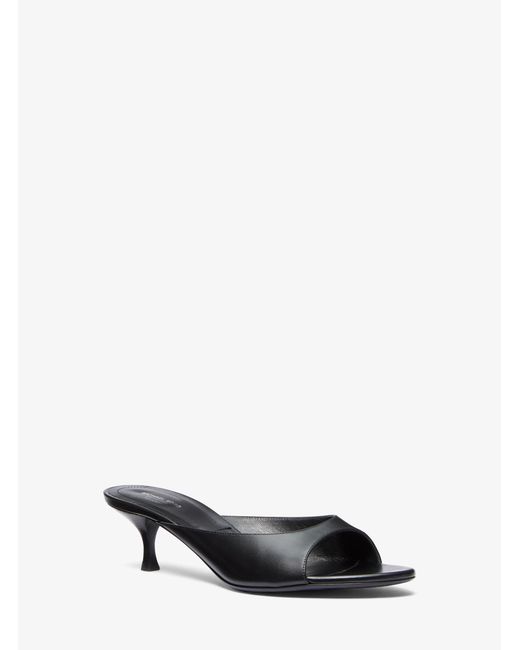 Michael Kors White Mk Arianna Leather Mule