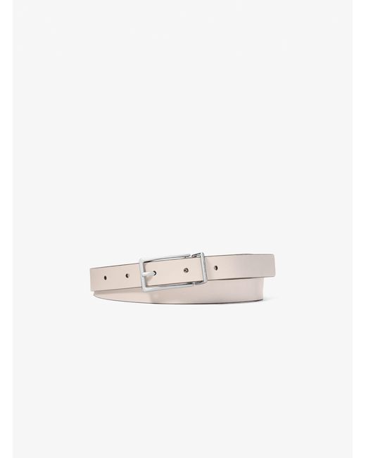 MICHAEL Michael Kors White Mk Reversible Signature Logo And Leather Belt