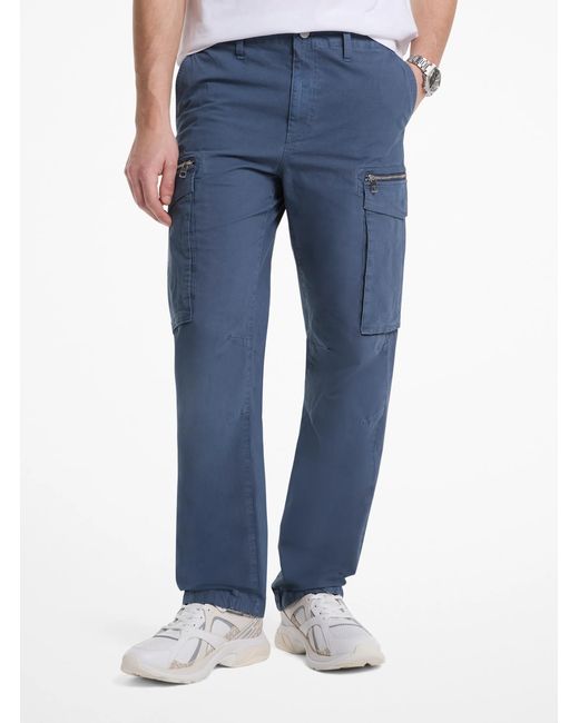 Michael Kors Natural Stretch Cotton Poplin Cargo Pants for men