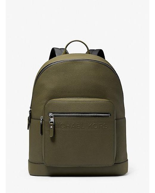 Michael Kors Green Mk Hudson Leather Commuter Backpack for men