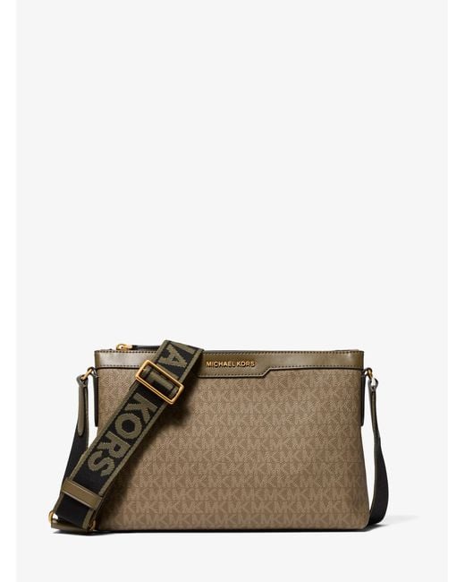 Michael Kors Green Hudson Signature Logo Messenger Bag for men