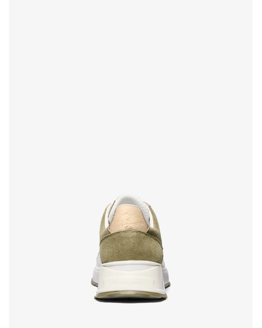 MICHAEL Michael Kors White Mk Jaime Mixed-Media Trainer