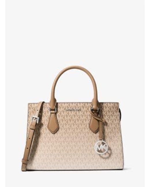 Michael Kors Natural Sheila Medium Ombré Signature Logo Satchel