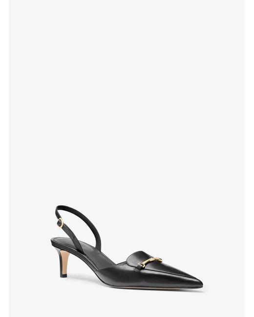 MICHAEL Michael Kors White Mk Lena Leather Slingback Pump