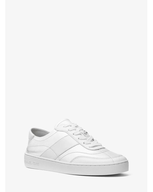 MICHAEL Michael Kors White Mk Kaycee Metallic Leather Trainers