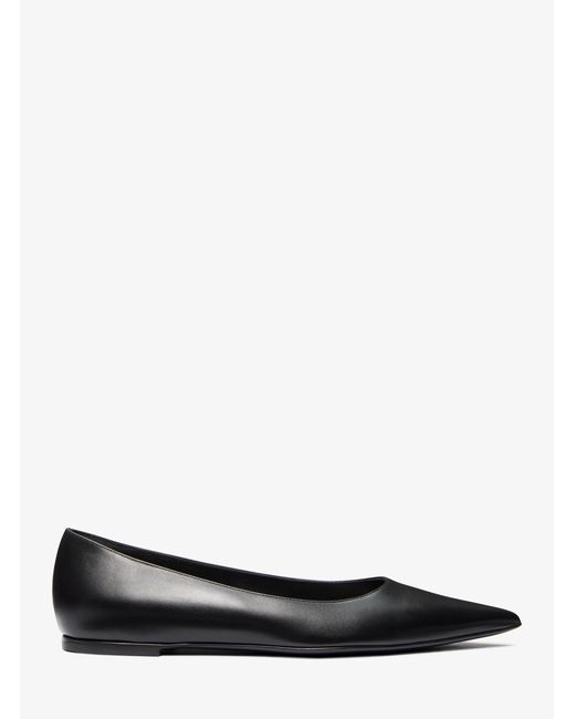 Michael Kors White Mk Renata Leather Skimmer Flats