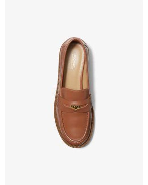 Michael Kors Brown Eden Leather Loafer