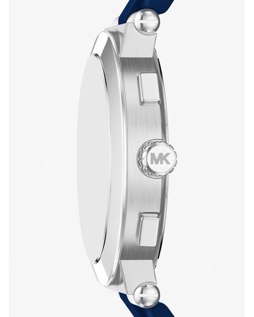 Michael Kors Blue Oversized Billie-Tone And Silicone Watch for men