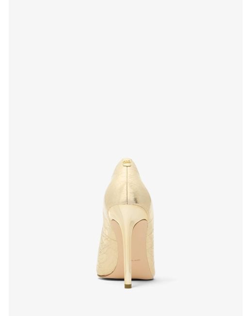 MICHAEL Michael Kors Natural Mk Elyse Crackled Metallic Leather Pump
