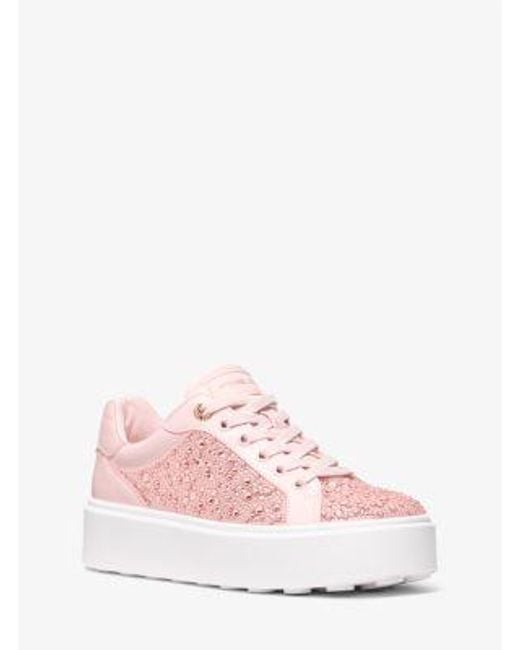 Michael Kors Pink Romey Embellished Platform Sneaker