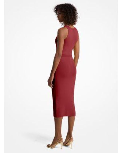 Michael Kors Red Stretch Viscose Blend Midi Tank Dress