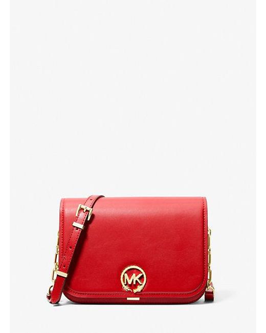 Michael Kors Red New Year Delancey Medium Leather Messenger Bag