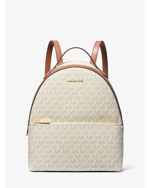 Michael Kors Natural Sheila Medium Logo Backpack