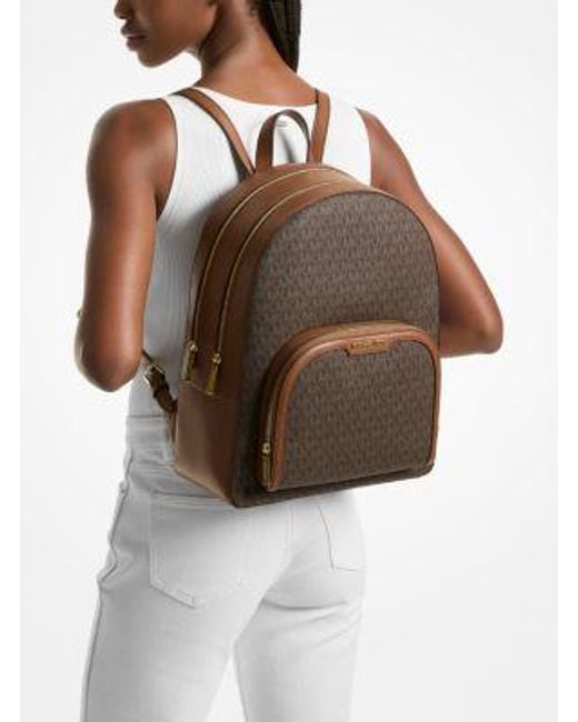 Michael Kors Brown Jaycee Large Logo Backpack