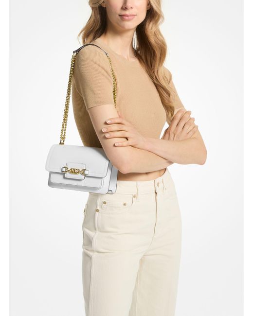 Michael Kors White Heather Extra-small Leather Crossbody Bag