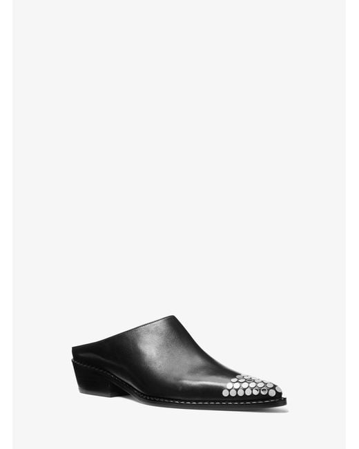 MICHAEL Michael Kors White Mk Nash Studded Leather Mule