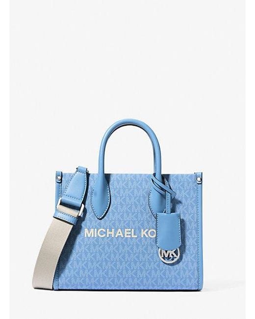 Michael Kors Blue Mirella Small Signature Logo Crossbody Bag