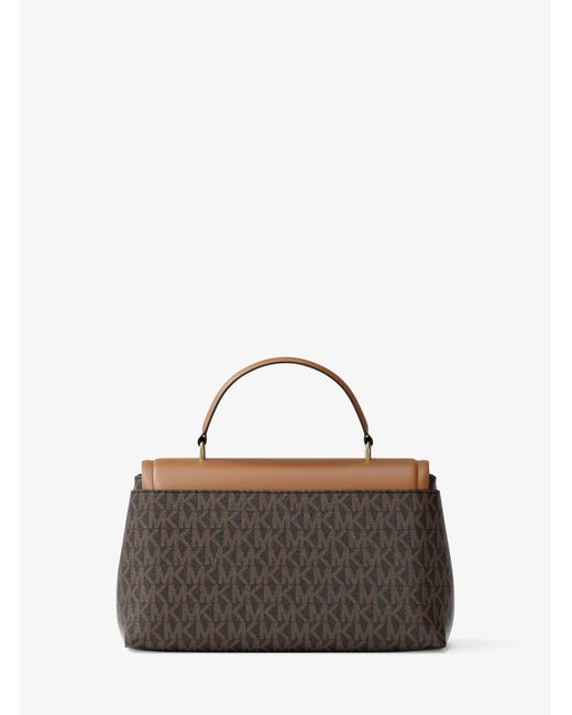 MICHAEL Michael Kors Brown Mk Tribeca Extra-Small Signature Logo Satchel