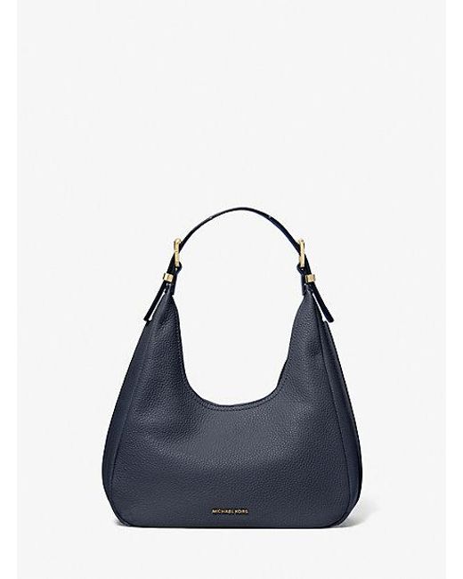 MICHAEL Michael Kors Blue Nolita Small Pebbled Leather Hobo Shoulder Bag