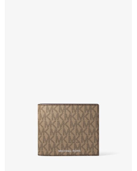 Michael Kors Natural Harrison Logo Billfold Wallet With Passcase for men