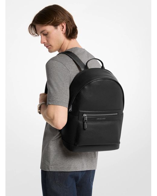 Michael Kors Black Jet Set Pebbled Leather Backpack for men