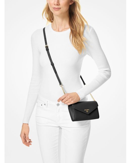 Large metallic crossgrain leather crossbody clutch sales