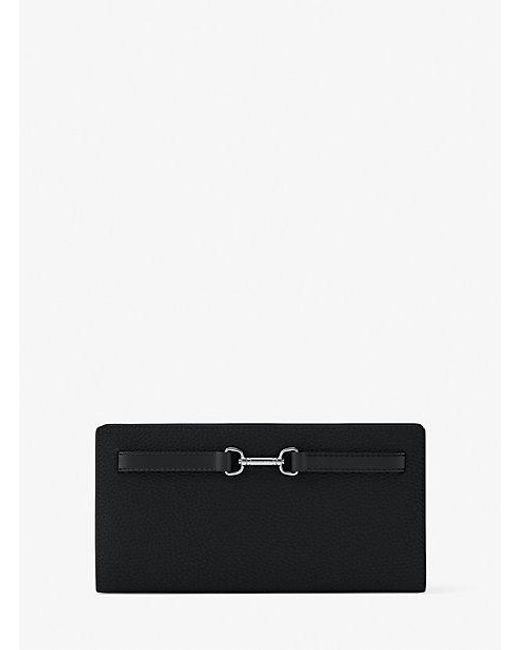 Michael Kors Black Carson Large Pebbled Leather Wallet