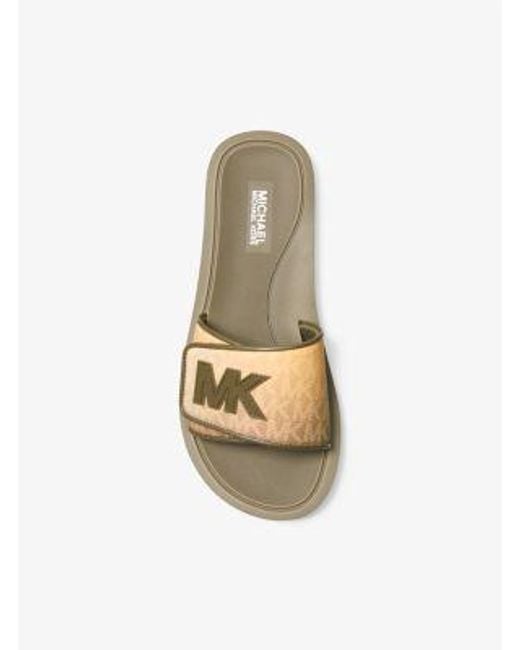 Michael Kors Metallic Palmer Ombré Signature Logo Slide Sandal