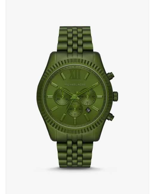 Michael Kors Übergroße Armbanduhr Lexington aus Aluminium in Olivgrün in  Grün für Herren | Lyst DE