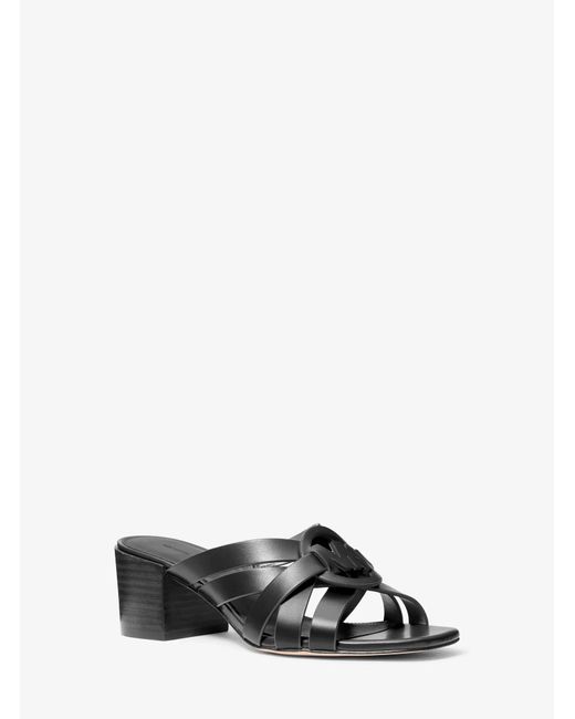 MICHAEL Michael Kors White Erika Leather Sandal