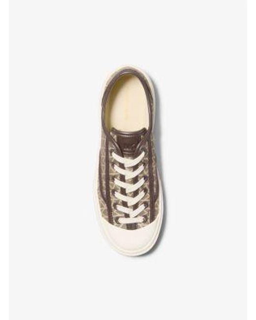 Michael Kors White Jude Mk2000 Logo Jacquard Trainers