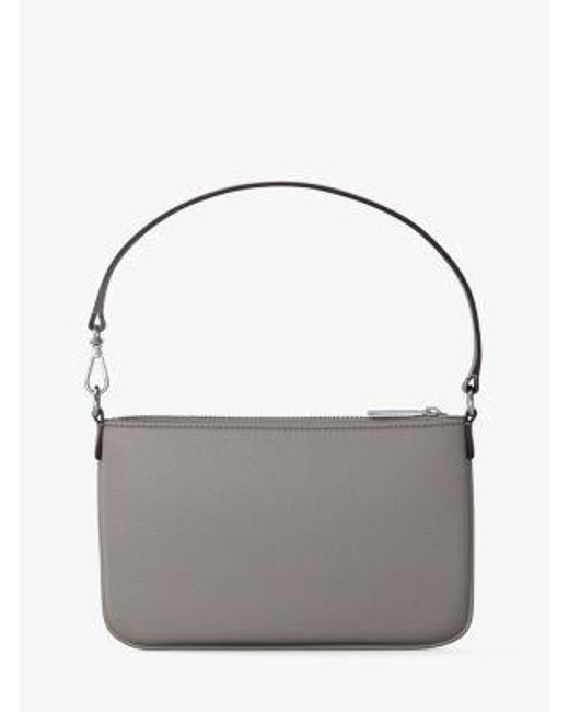 Michael Kors Gray Jet Set Small Pebbled Leather Convertible Wristlet